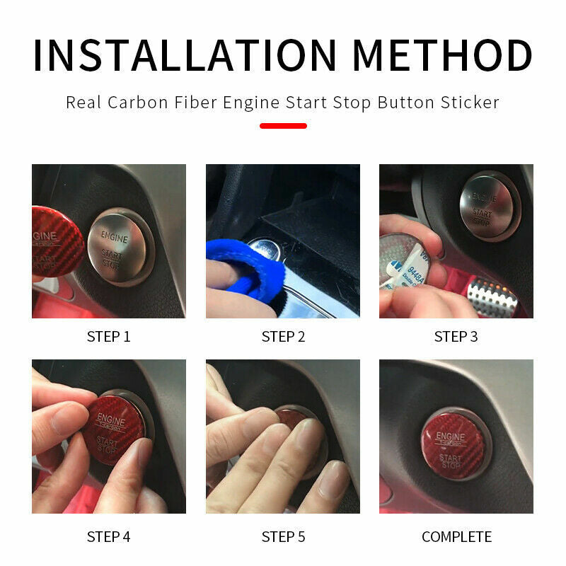 Carbon Engine Start Stop Button Switch Cover Trim Fit for Cadillac XT4 XT6 CT5