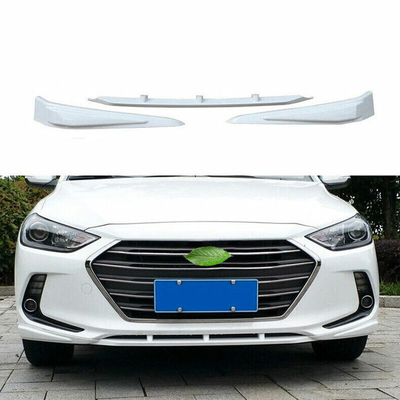 3Pcs for Hyundai for Elantra 2017-2018 White Front Bumper Lip Chin Spoiler Guard Kit