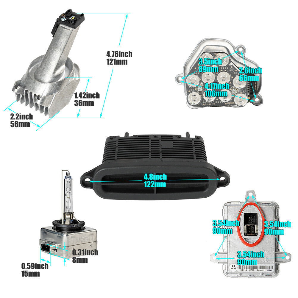 Left Xenon Ballast Bulb LED Module Diode Kit for BMW 5 Series 528i 535i M5 11-13