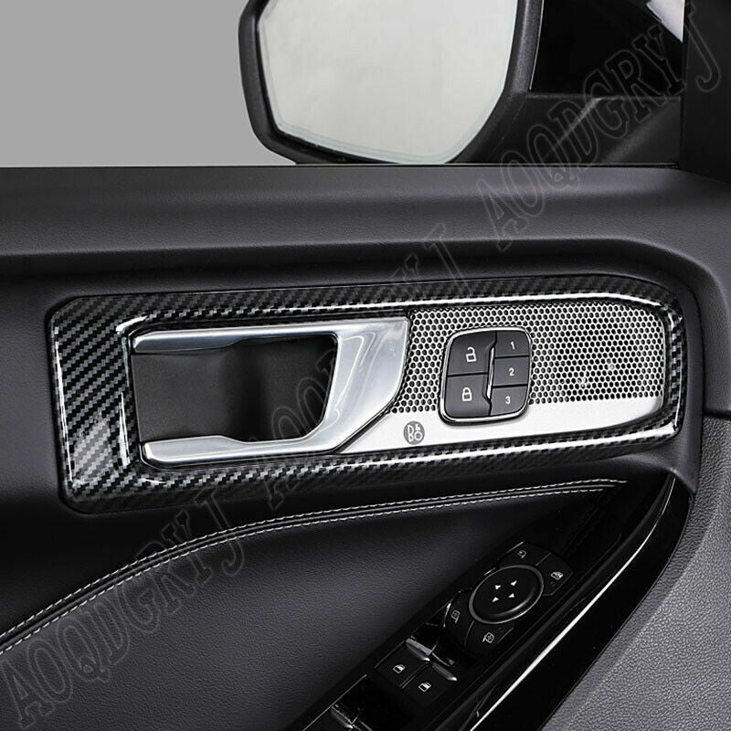 4P Carbon fiber Look Inner Door Bowl Frame Trim Cover for Ford Explorer 2020-22