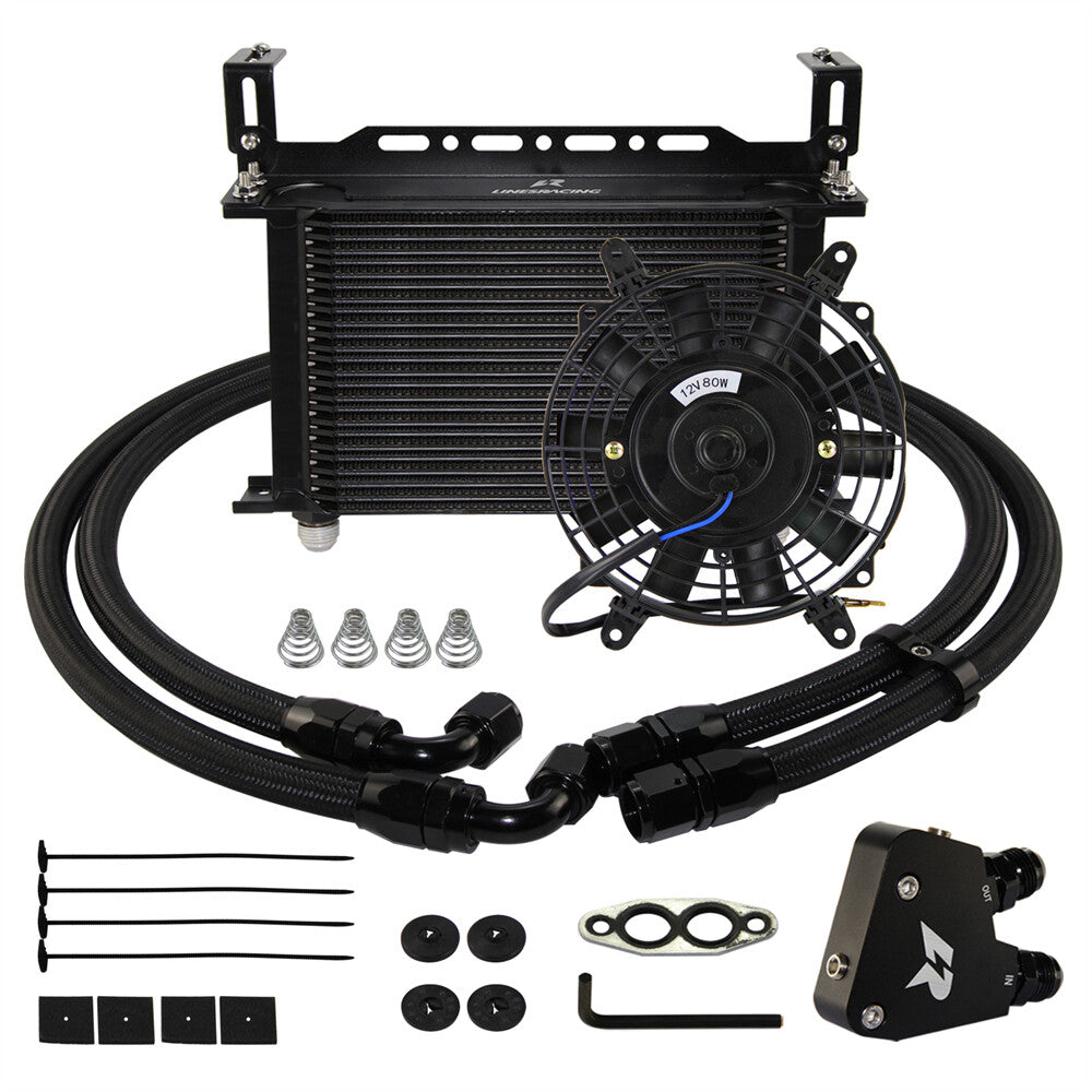 25 Row Oil Cooler Kit for Corvette C5 C6 C7 LS1 LS2 LS3 for Cadillac +7Electric Fan