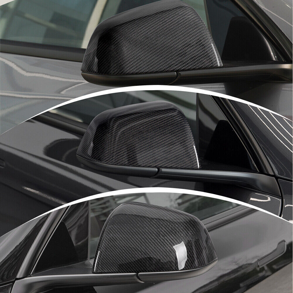 For 2020-2024 Model Y Add-on Real Carbon Fiber Side Mirror Covers Caps