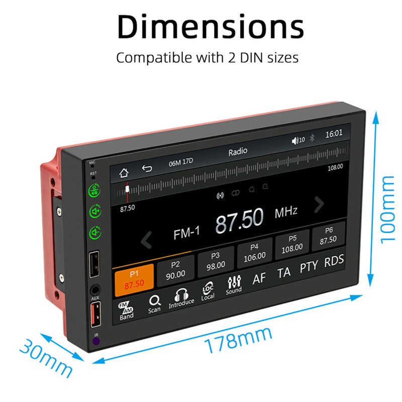 7 Inch Car MP5 FM Radio CarPlay Android Auto Multimedia Video Player Head Unit