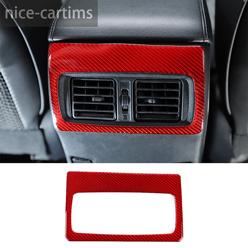 Red Carbon Fiber Rear Air Vent Outlet Panel Cover Fit For Toyot@ 4Runner 2010-23