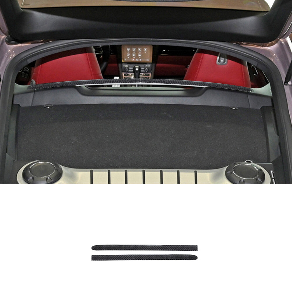 2x carbon fiber interior rear for seat strip trim for Porsche 718 2016-2022