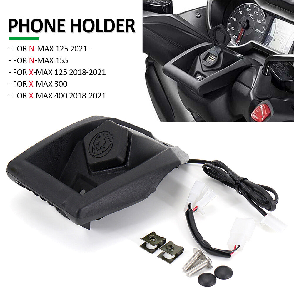 Motorcycle Phone Navigation Holder USB Charging Bracket for Yamaha N-MAX 125 21+