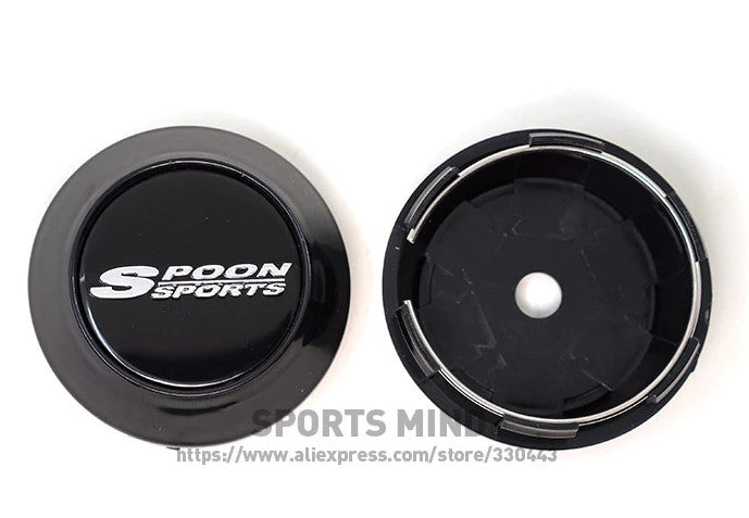 4-piece set of 68mm light logo wheel center caps, hubcaps, rim caps, badges, black and red chrome-plated