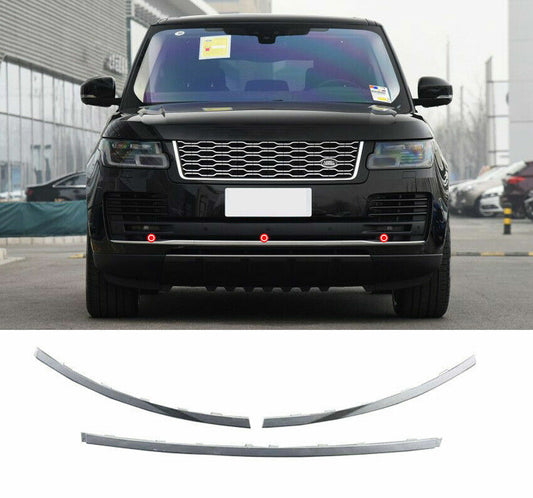 3Pcs Silver Front Bumper Body Molding Trim Strip for Range Rover Vogue 2018-2021