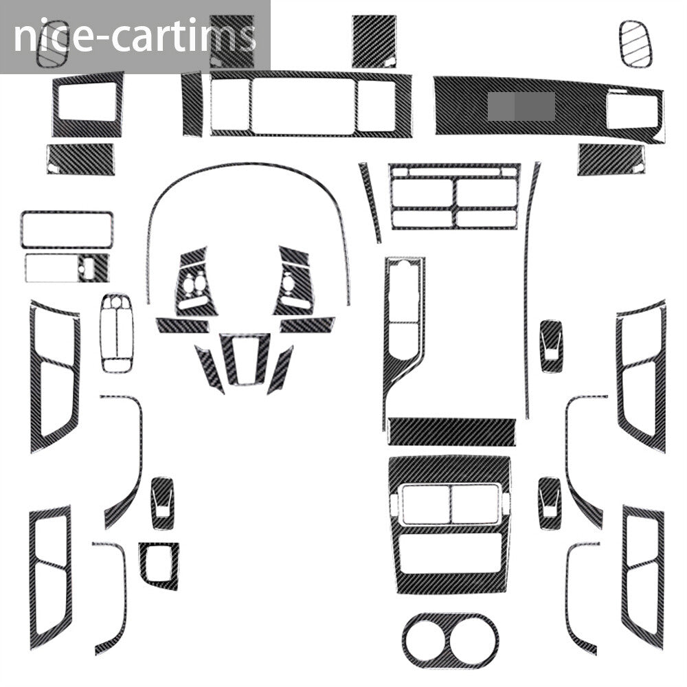 45Pcs Carbon Fiber Interior Full Set Decorative Trim Kit for Jaguar XF 2009-2011