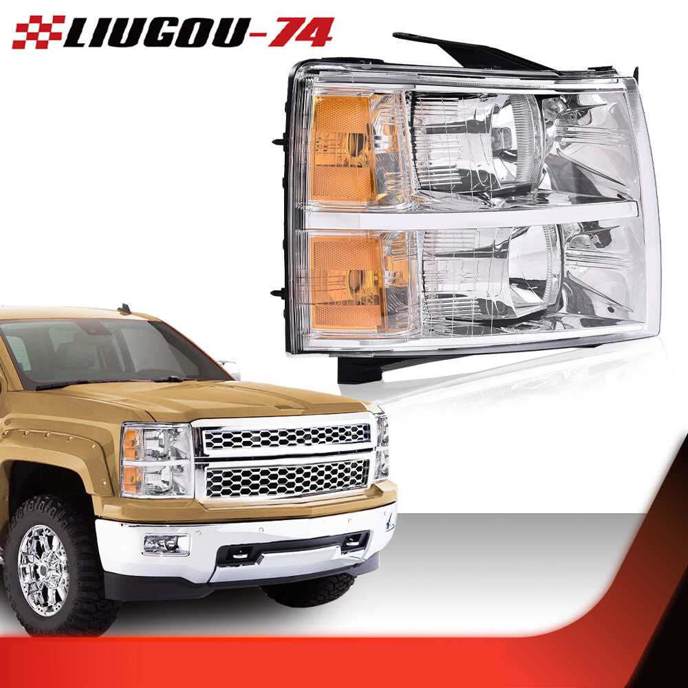 Chrome/amber corner lights on the right side are suitable for 2007-2014 for Chevrolet Silverado.