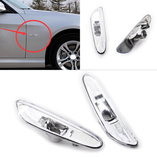 for BMW E46 4DR 02-05 63137165915 Side Marker Light Turn Signal Lamp Clear 2x
