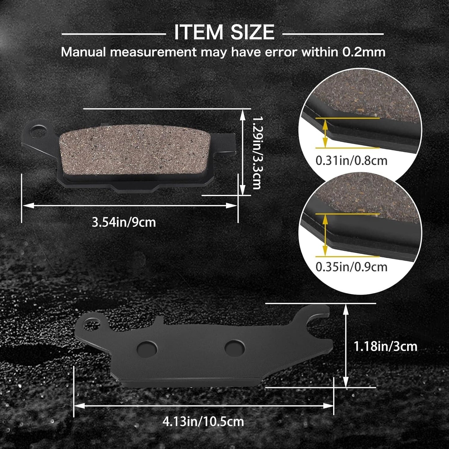Brake Pads for Yamaha Grizzly 550 YFM550 2009-2014/Grizzly 700 YFM700 2007-2022