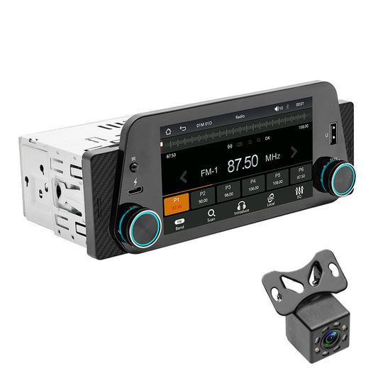Single 1Din 5in Car Stereo Bluetooth Radio For Apple Carplay Android Auto Camera