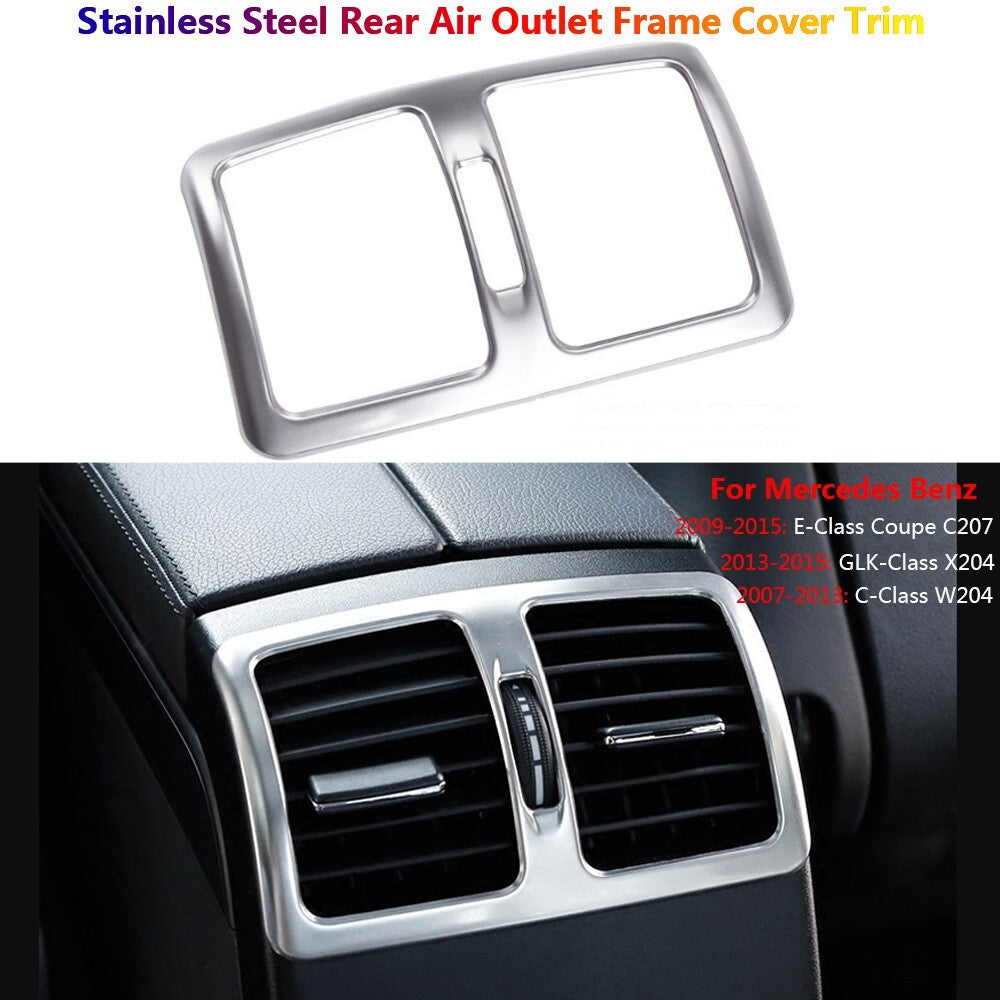 Stainless for Mercedes-Benz W204 Car Rear Air AC Vent Outlet Cover Trim