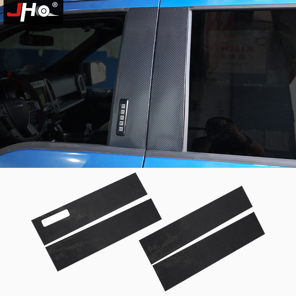 Carbon Fiber Side Window Center B Pillar Post Sticker for Ford F150 /LTD