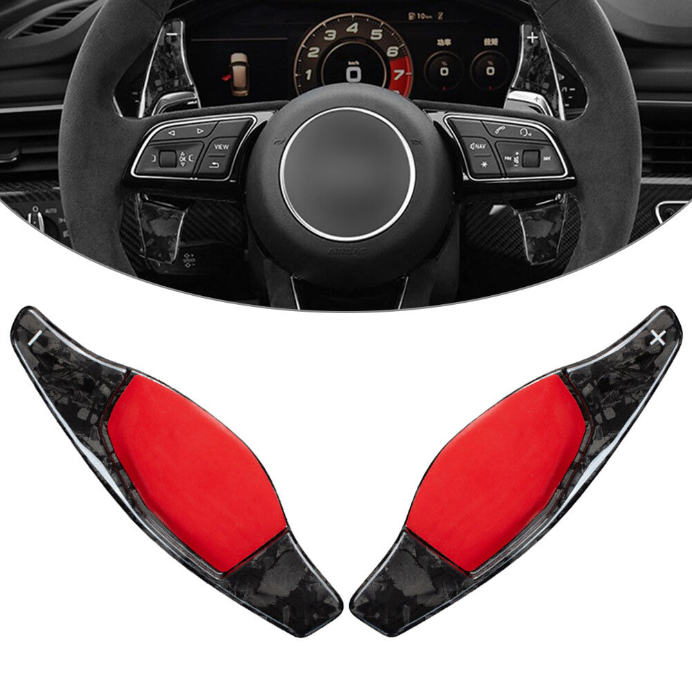 Carbon Fiber Steering Wheel Paddle Shifter Extension for Audi R8 RS3 RS4 RS5 TT