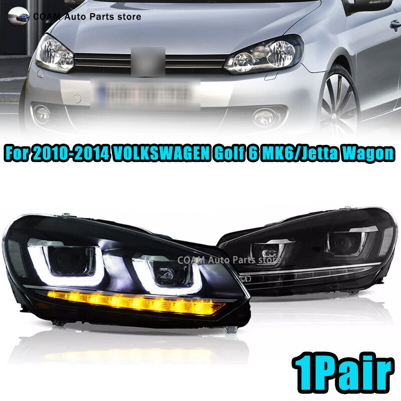 LED headlights for 2010-2014 for Volkswagen for Golf 6 MK6/ for Jetta Wagon.