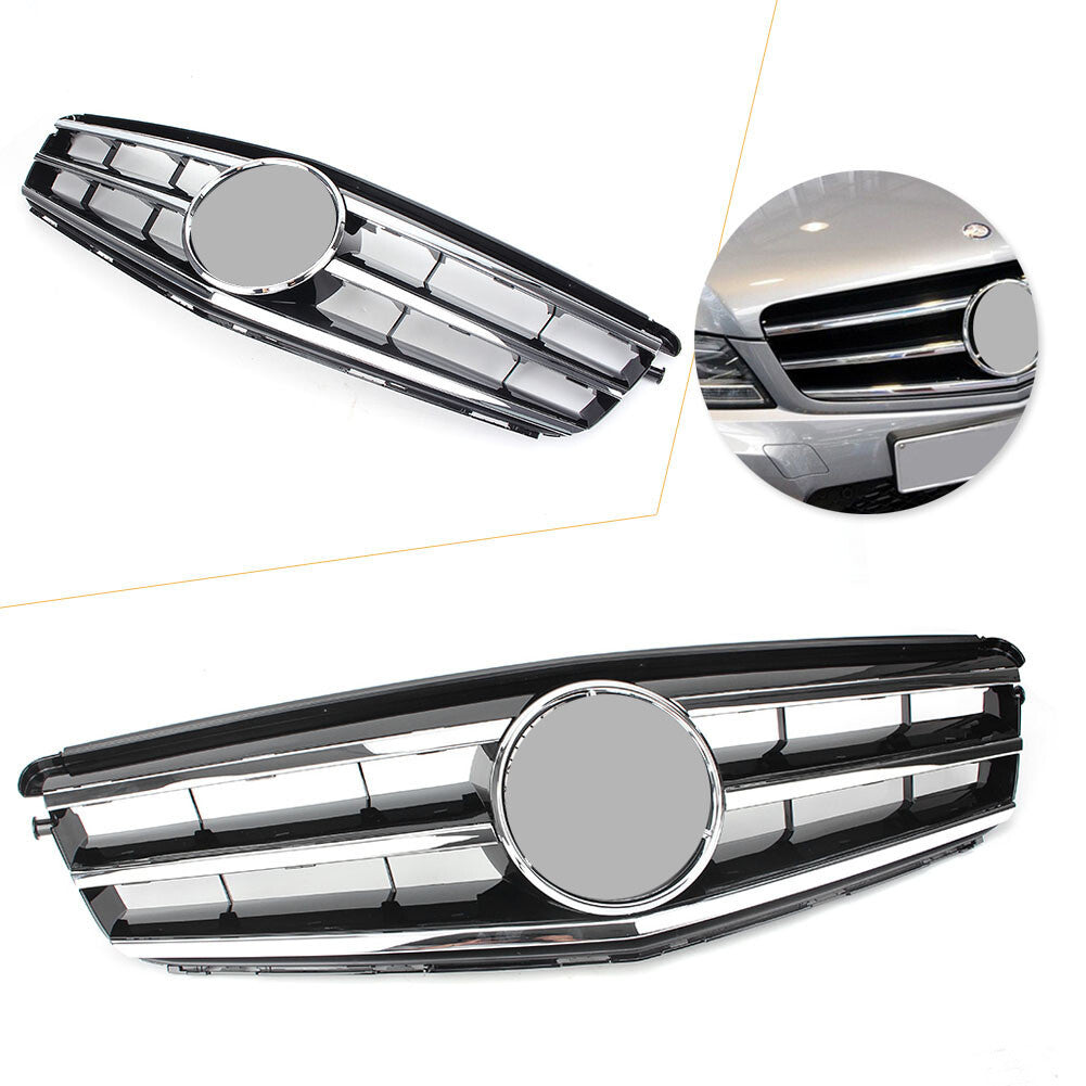 Front Upper Bumper Grille Grill Mesh Center Fit for Mercedes-Benz W204 2008-2014