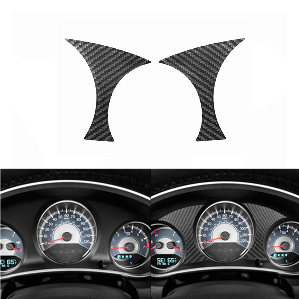 2X Carbon Fiber Speedometer Surround Frame Cover Trim for Chrysler 200 2011-2014