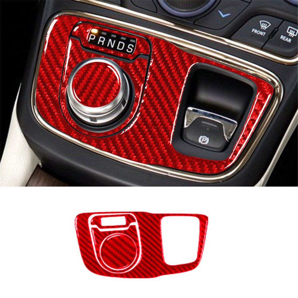 4X Red Carbon Fiber Center Gear Shift Panel Cover Trim for Chrysler 200 2015-17