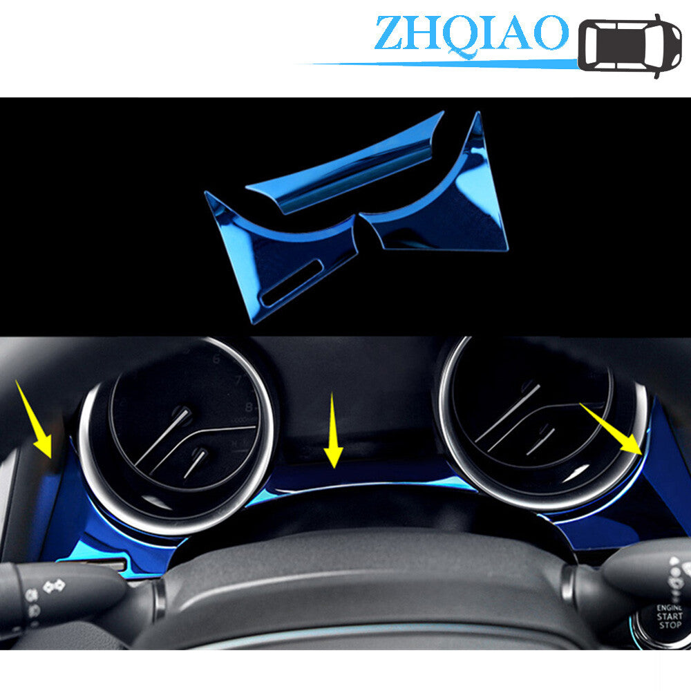Blue Stainless Inner Dashboard Meter decor Cover Trim Fit for Toyota for Camry 2018 2019