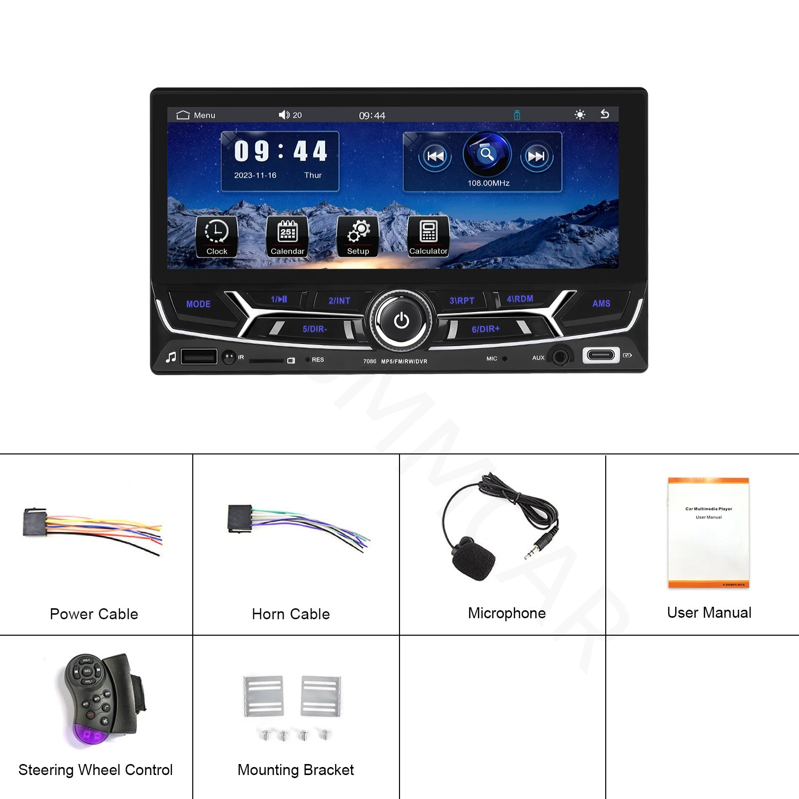 Double 2Din 6.86in Car Stereo Radio Carplay Android Auto FM AUX Touchscreen