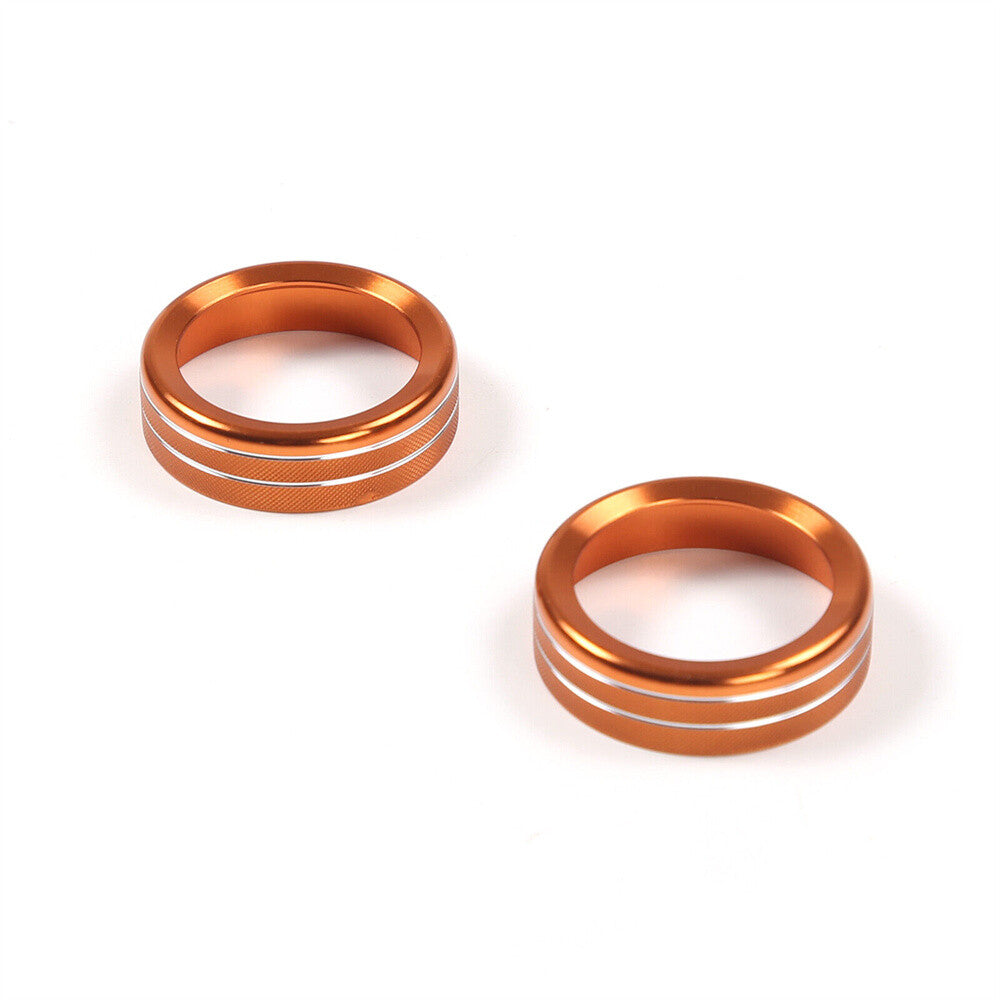 2¡ÁAlloy Orange Volume Media Knob Ring Trim for Ford Ranger 2015-2018 Accessories