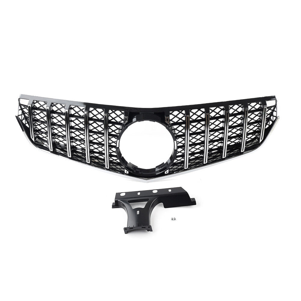 GTR Style Front Bumper Hood Radiator Grille Silver for Benz E Class W207 2009-13
