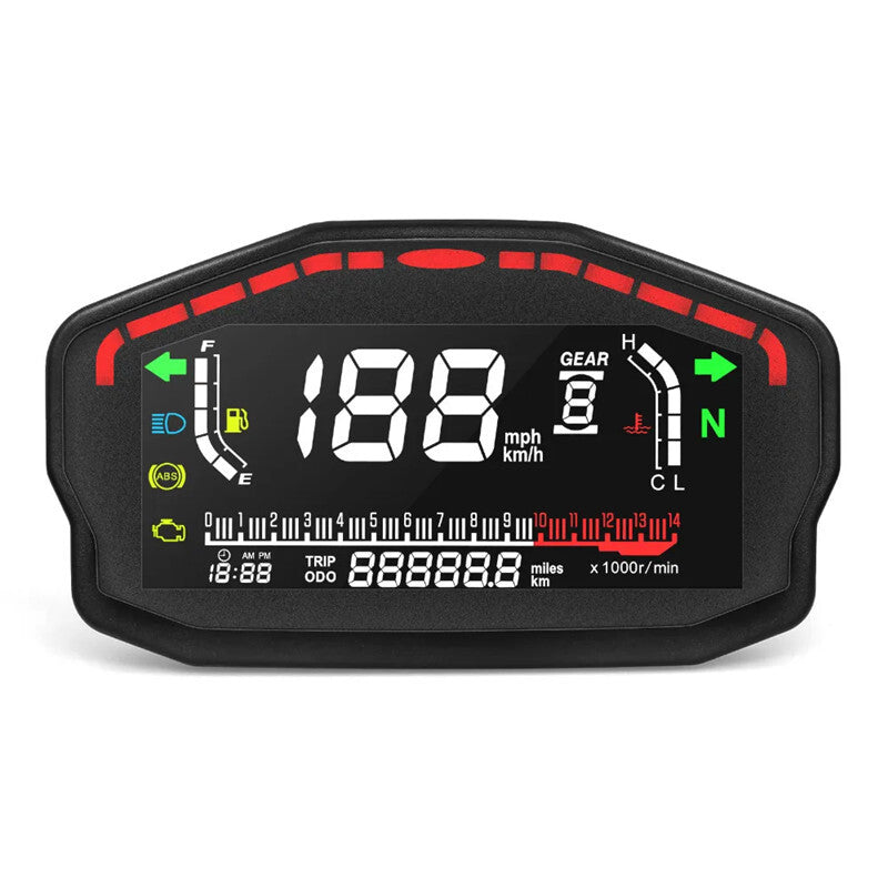 Motorcycle Digital Dash Digital Panel LED LCD Speedometer Odometer 1,2,4 Cylinde
