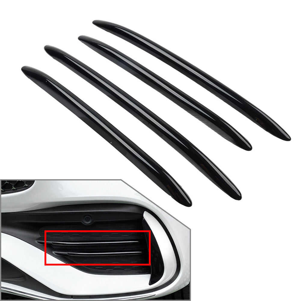 Fit for Benz C-Class W206 Front Bumper Splitter Fins Body Spoiler Canards Glossy Blk