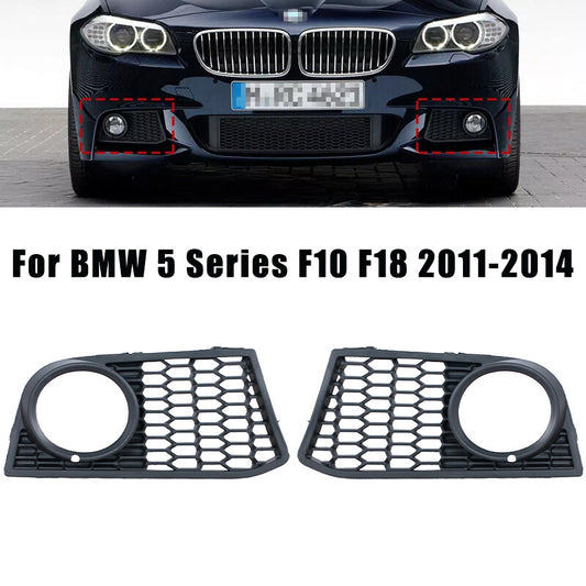 2-Piece Front Fog Light Grill for BMW 5 Series F10 F18 520 523 525 2011-2014