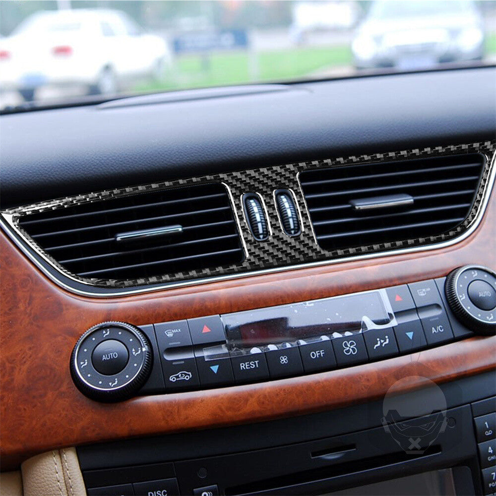 Carbon Fiber Center Air Vent Outlet Panel Trim for Benz CLS Class C219 2004-2009