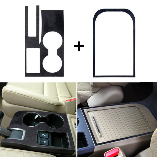 2X Suede Leather Storage Box +Water Cup Panel Trim for Honda CR-V CRV 2007-2011
