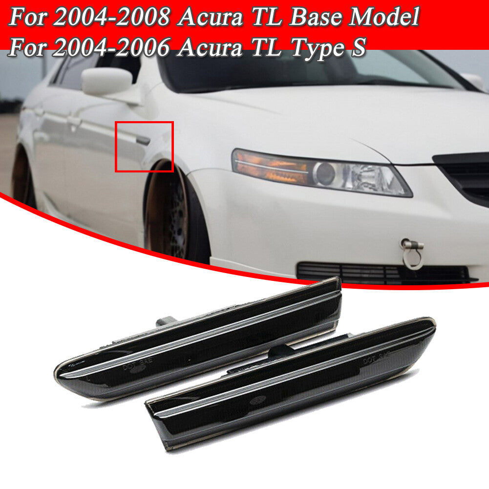 JDM Style Smoked Lens Side Marker Signal Light Reflector Kit for Acura TL-4-08