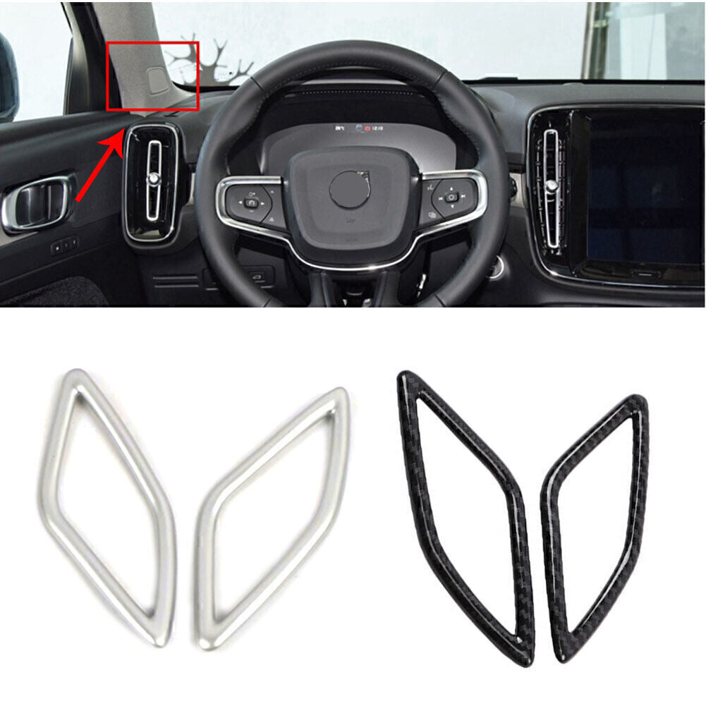 for Volvo XC40 18-2020 Matte Silver Car Inner A-Pillar Speaker decor Cover Trim