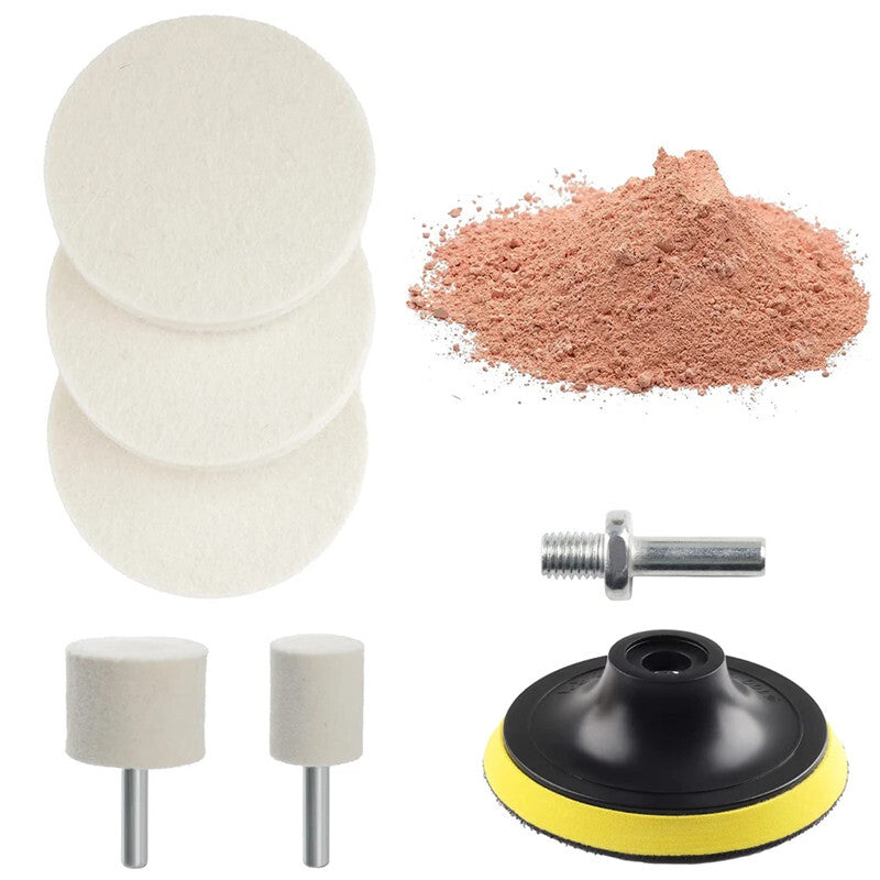 Cars Remove Windscreen Glass Cleaning Scratch Remover Felts Polishing Tool Kit