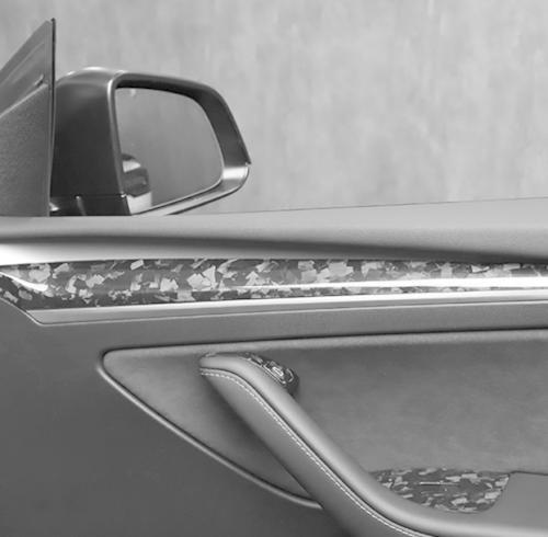 Forged carbon fiber window lift panel cover suitable for 2021-2023 for Tesla Model 3/Y.