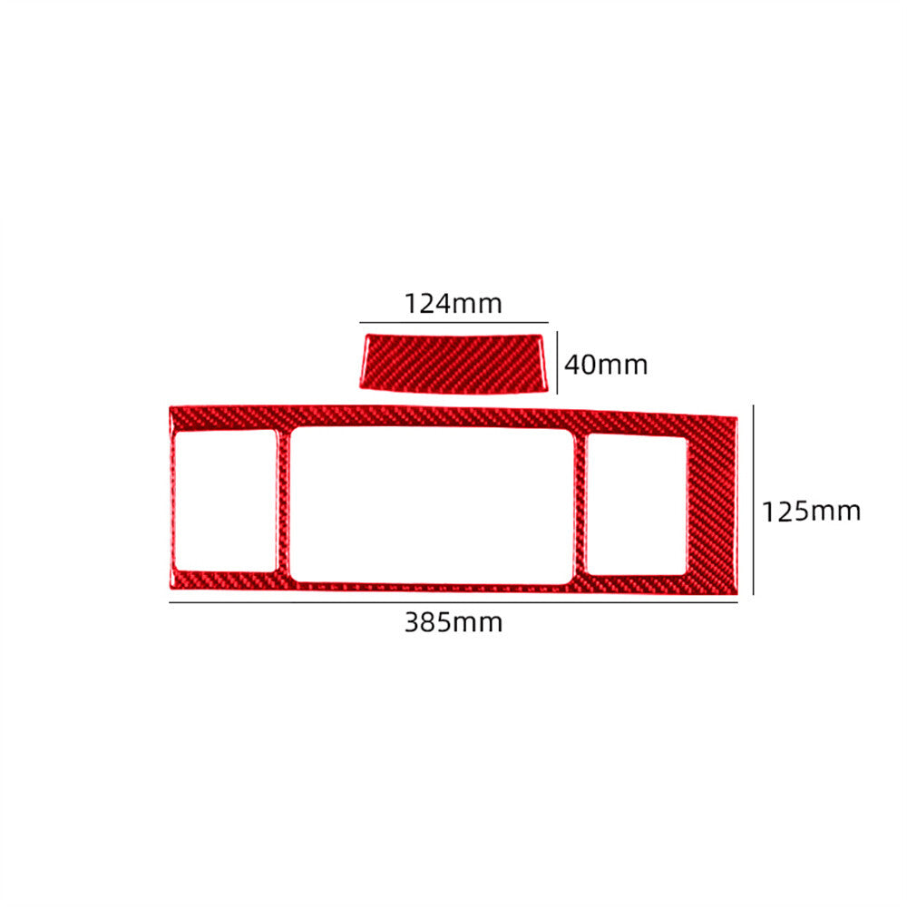 Red Carbon Fiber Central Control Screen Frame Panel Trim for Jaguar XF 2009-2011