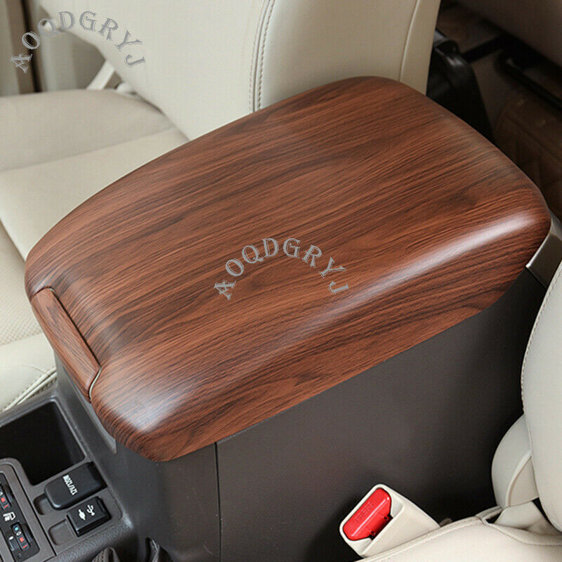 Wood grain Inner Armrest Box Panel Cover Trim for Toyota Prado FJ150 2010-2021