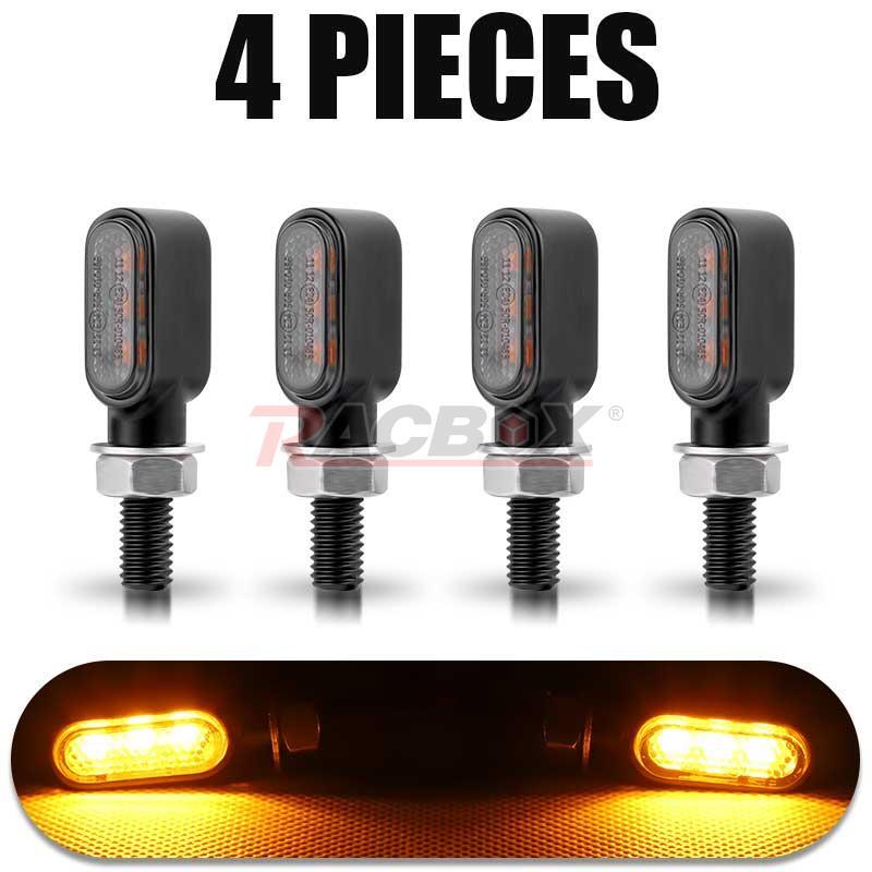 4X Motorcycle LED for Mini Turn Signals Amber Light Blinker For Bobber Cafe Racer US