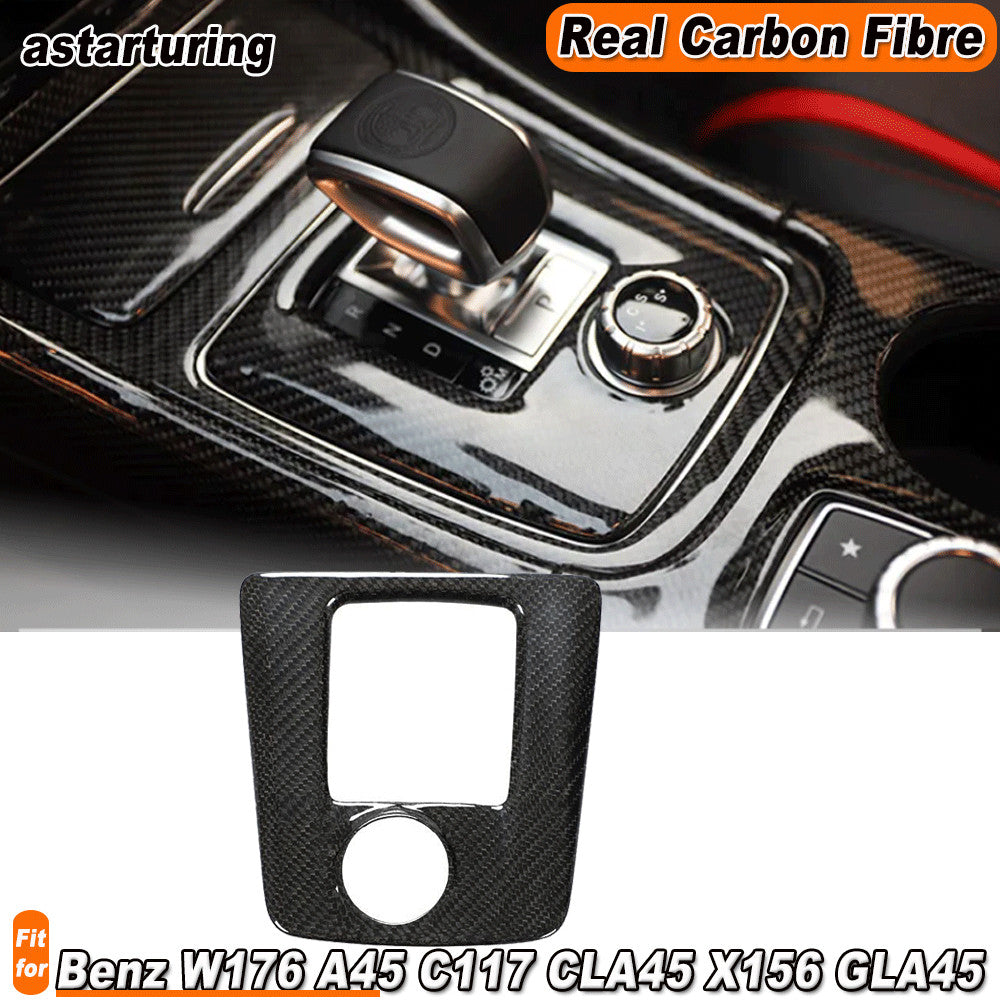 RHD Carbon Gear Shift Panel Decor Cover for Benz W176 A45 C117 CLA45 X156 GLA45
