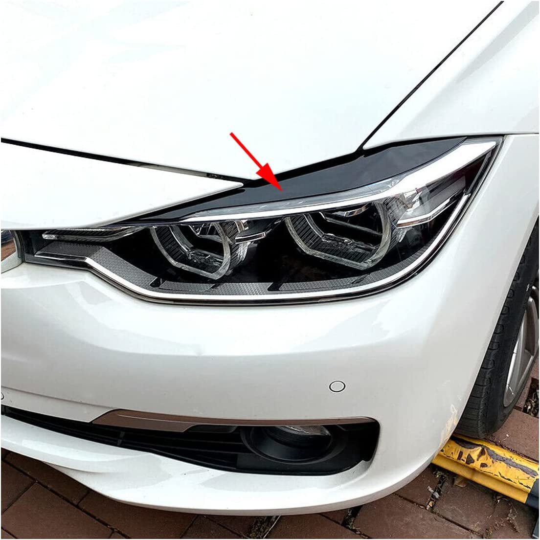 for BMW 3 Series F32 F33 F34 F35 318i 320i Black Headlight Eyebrow Eyelid Cover