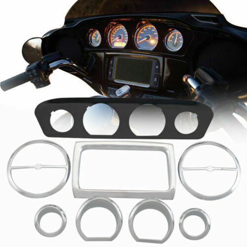 Chrome Inner Fairing Gauge Speaker Trim Kit for Harley Street Electra Tri Glide