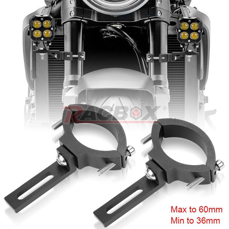 2pcs Motorcycle Headlight Mount Bracket Spot Fog Holder 36-60mm Fork Mount Clamp