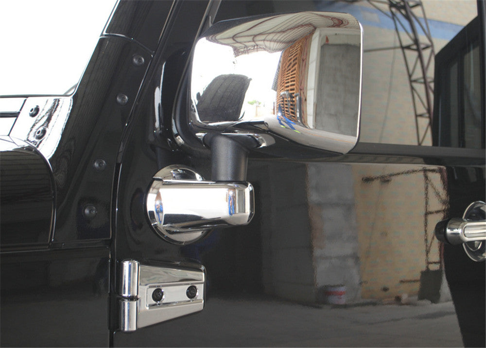 for Jeep for Wrangler JK 2007-2017 Side Rearview Mirror Caps  Base Cover ABS Chrome
