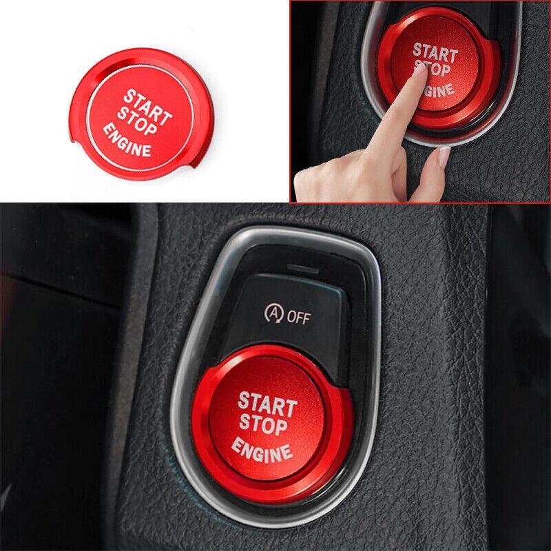 for BMW X2 2018-2021 Red Aluminum Ignition Switch Start Button Frame Trim 2PCS