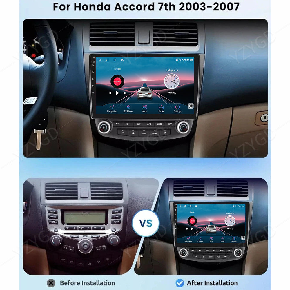 for Honda for Accord 2003-2007 Apple CarPlay Android Car Stereo Radio Screen BT GPS