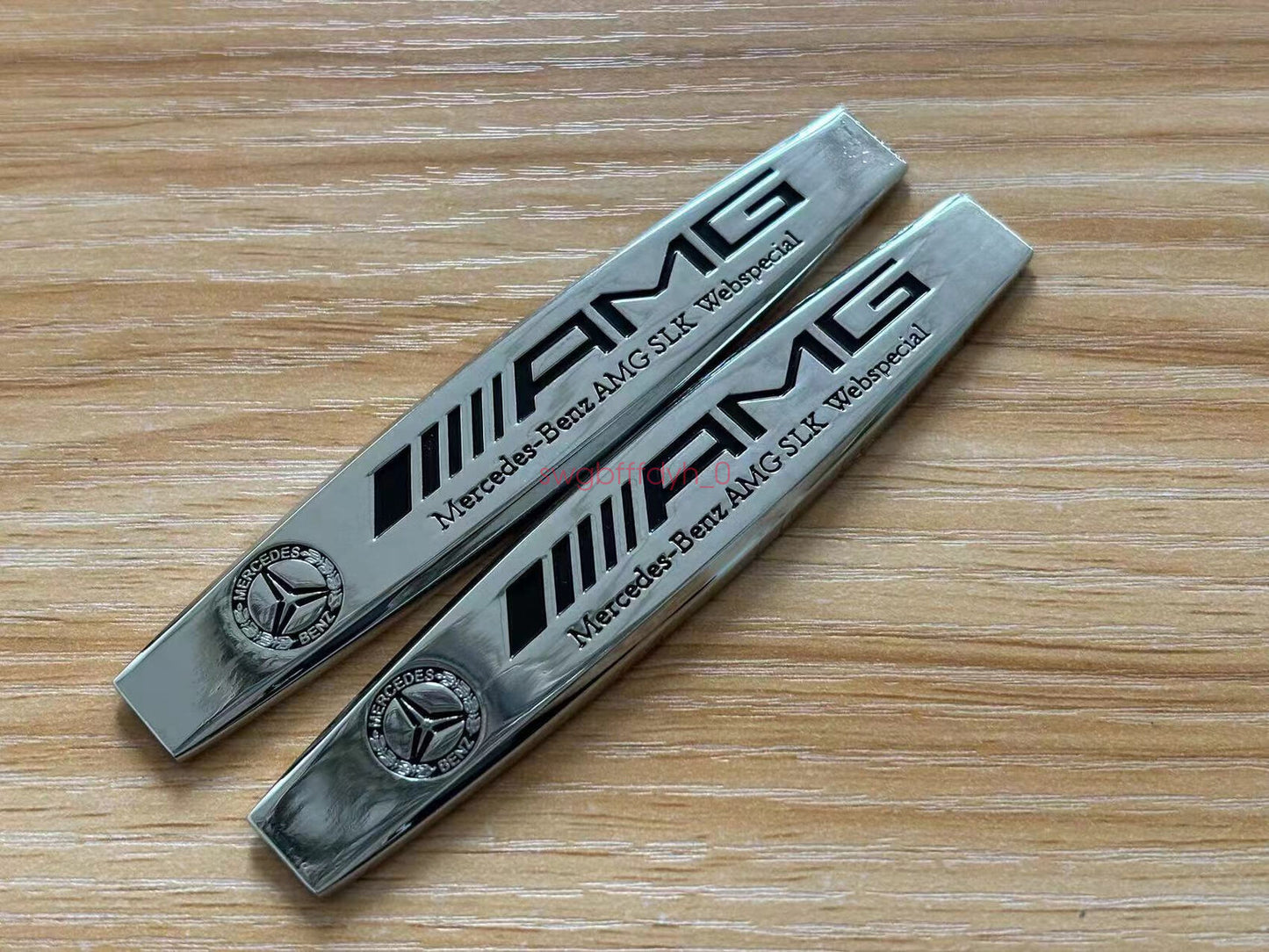 Chrome-plated AMG SLK Webspeccial letter fender badge