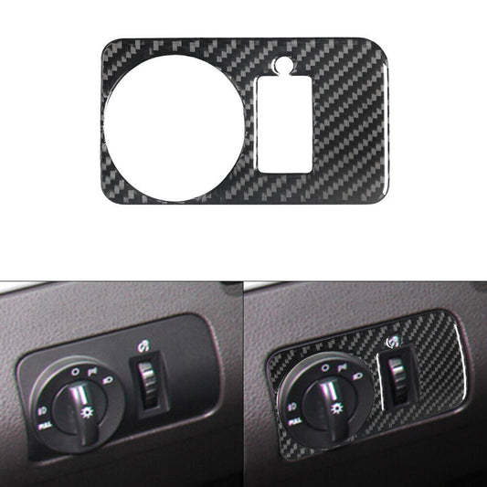 Carbon Fiber Headlight Switch Button Cover Trim for Ford for Mustang 2005-2009