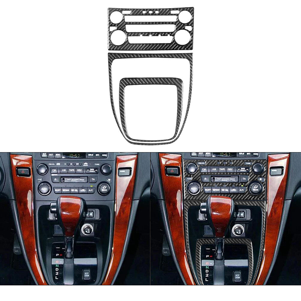 3Pcs Carbon Fiber Interior Central Console Cover Trim for Lexus RX300 1998-2003